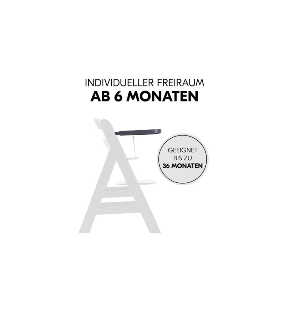 HAUCK - Tablette pour manger Alpha Wooden Dark Grey