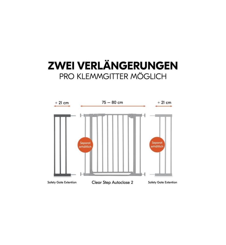 HAUCK - Rallonge Safety Gate Extension 21 cm Gris foncé