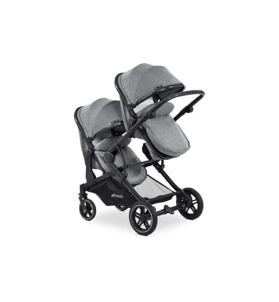 HAUCK - Poussette jumelle Atlantic Twin Melange Grey