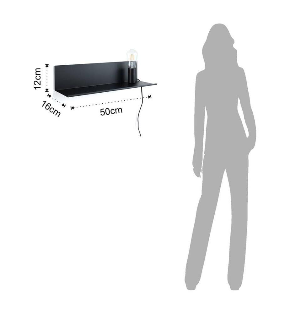 Tomasucci Wall Shelf with Lamp Magic Shelf - Bla… | DeinDeal