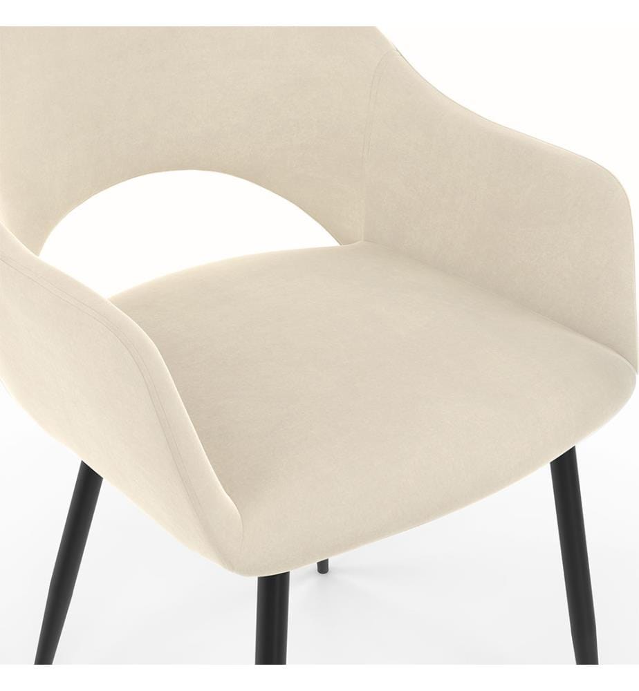 2er-Set Rebecca Stühle - Creme und Schwarz
