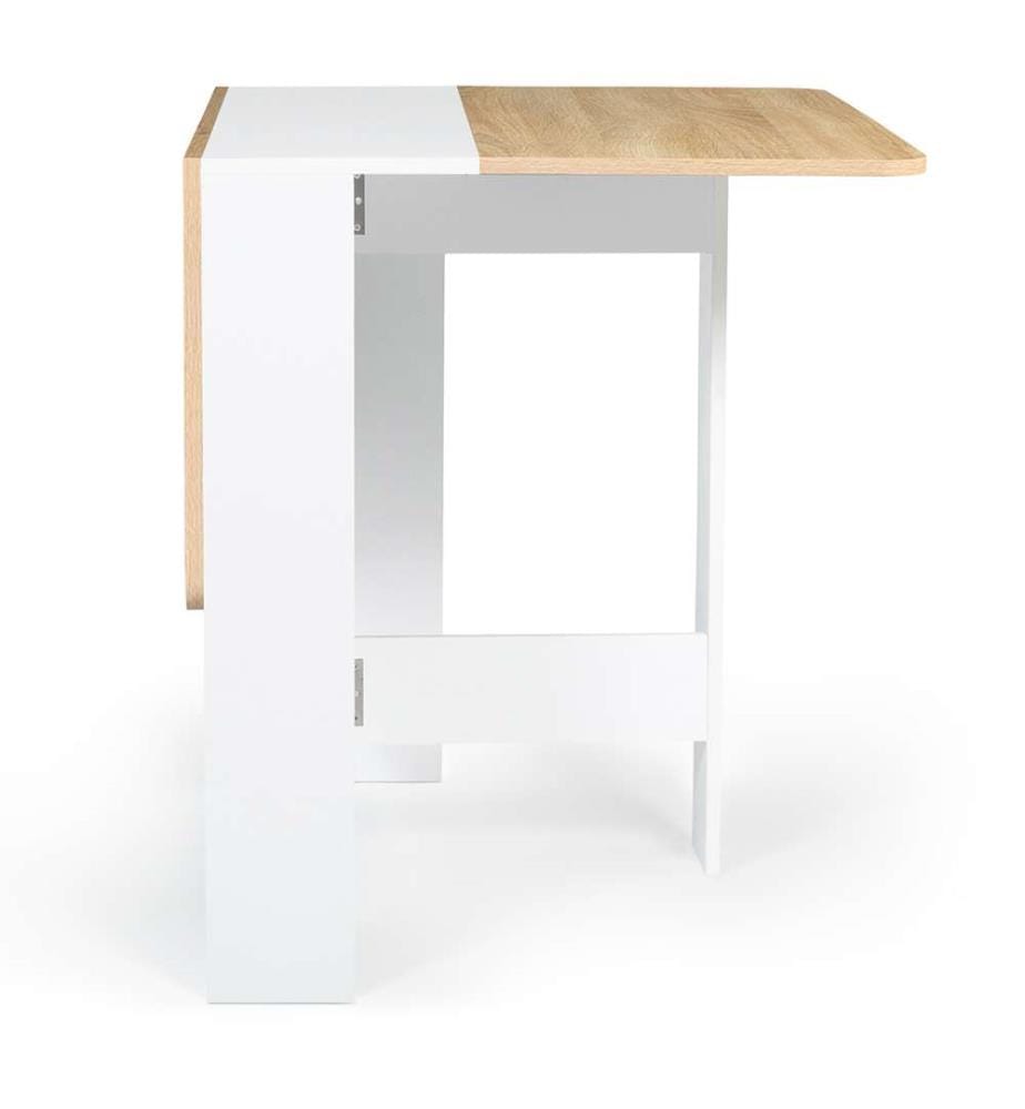 Esstisch Konsole Klappbar Platte - 27 x 76 x 75 cm - Natur und Weiss