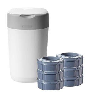 Sangenic Windeleimer Starter Pack Twist & Click + 6 Kassetten - Weiss