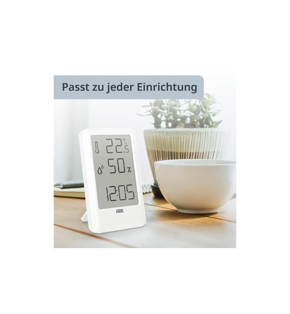 ADE - Wetterstation Thermo-Hygrometer 11 cm, Weiss