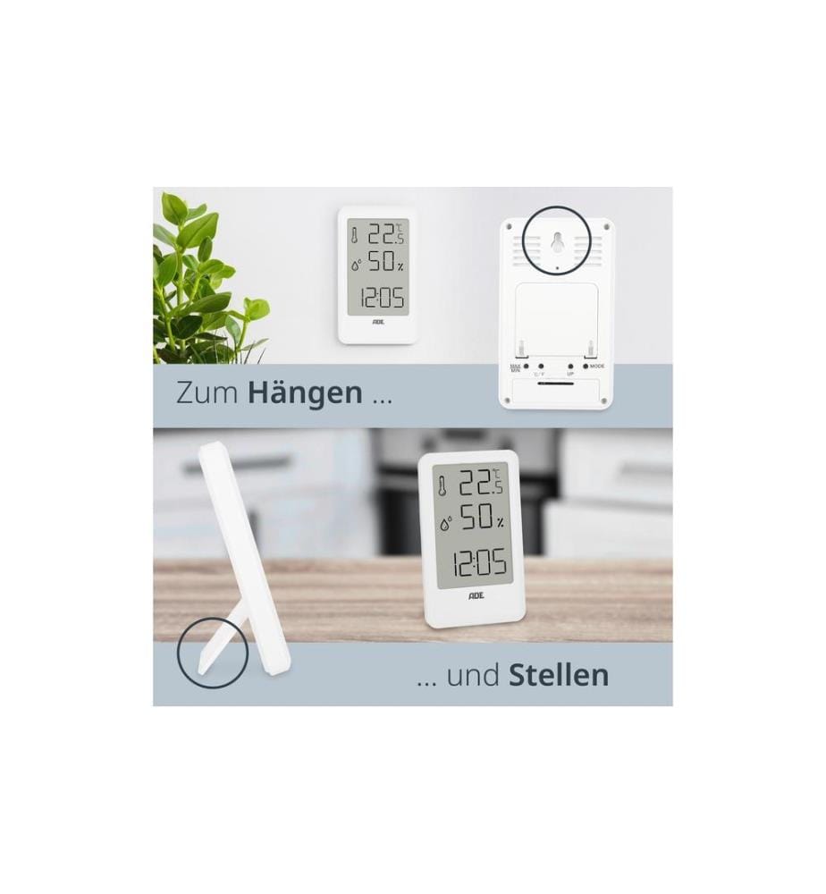 ADE - Wetterstation Thermo-Hygrometer 11 cm, Weiss