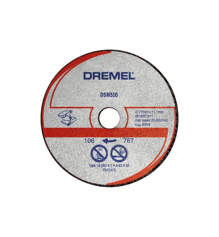 DREMEL - Disque à trancher DSM510 métal, Ø 77 mm, 3 pièces