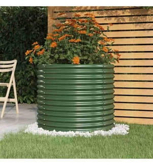 Jardinière de jardin Acier enduit de poudre 80x80x68 cm Vert