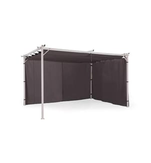 Rideaux universels pour pergola gris 4 m - Lot de 2