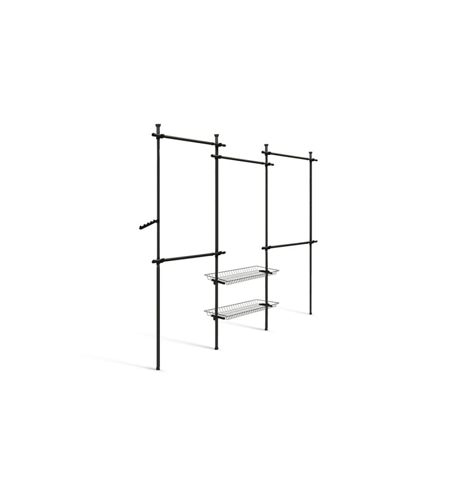 Penderie télescopique 305x35x278cm - Noir