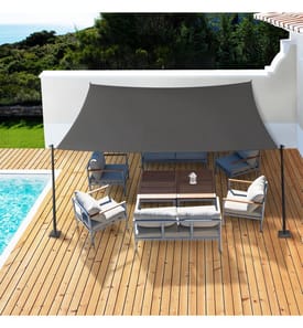 Voile d'ombrage rectangulaire - 4 x 6 m - Gris
