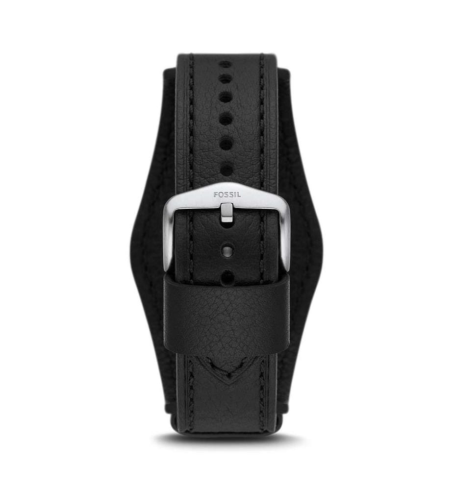 Montre en Cuir Chronograph - Brun et Argenté