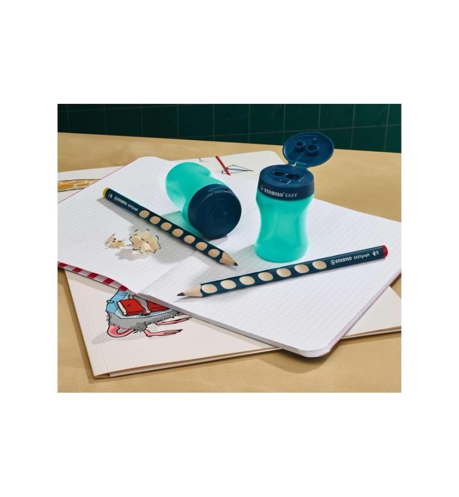 STABILO - Taille-crayon Aiguisoir EASY 3 en 1droitiers Pétrole