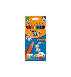 BIC - Crayons de couleur Kids Evolution Ecolutions Paquet de 12