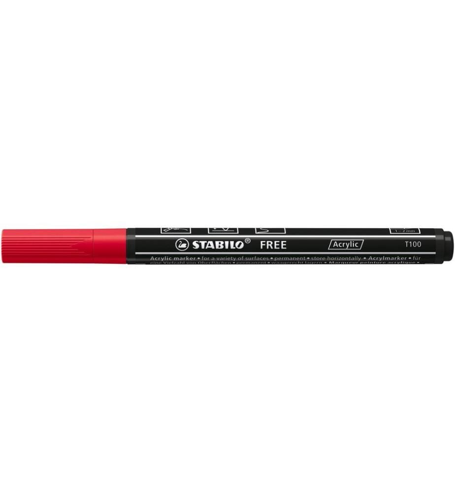 STABILO - Marqueur acrylique Free Acrylic T100 Carmin