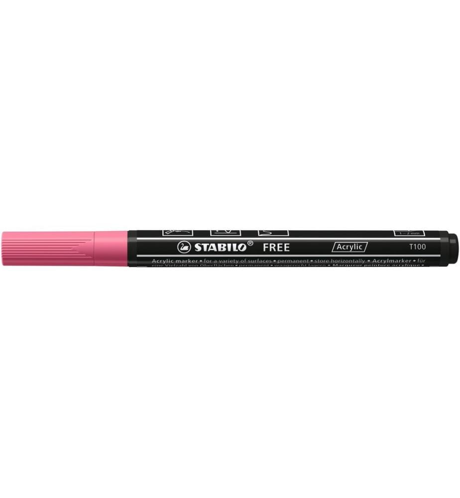 STABILO - Marqueur acrylique Free Acrylic T100 Rose