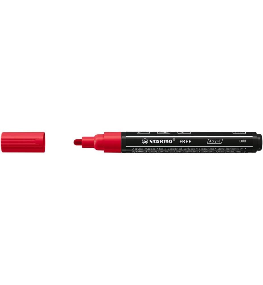 STABILO - Marqueur acrylique Free Acrylic T300 Carmin