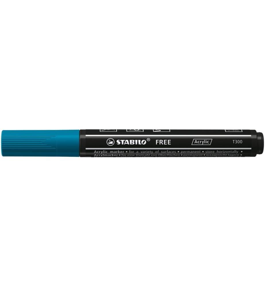 STABILO - Marqueur acrylique Free Acrylic T300 Bleu-vert