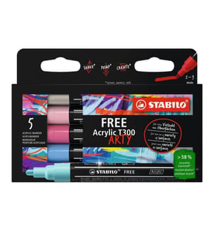 STABILO - Marqueur acrylique Free Acrylic T300 Candy 5-étui