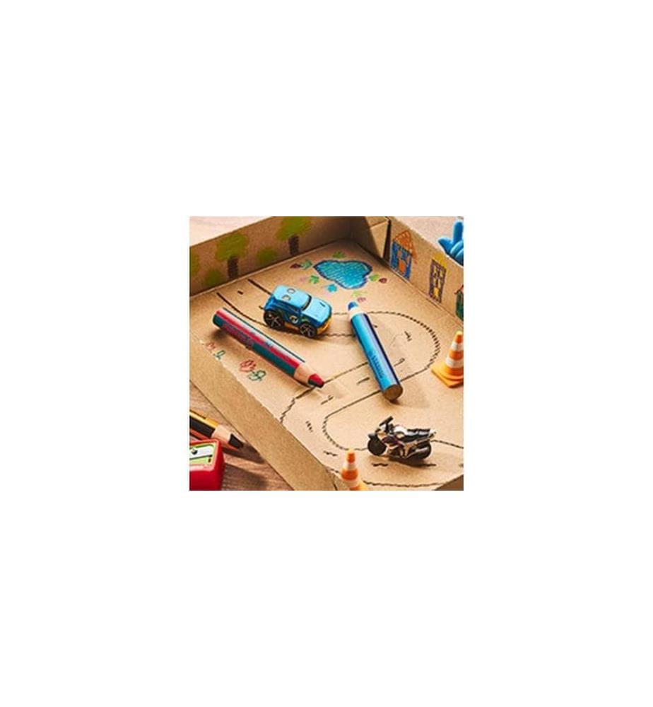STABILO - Crayon gras de couleur Woody 3 in 1 duo Jaune / Violet