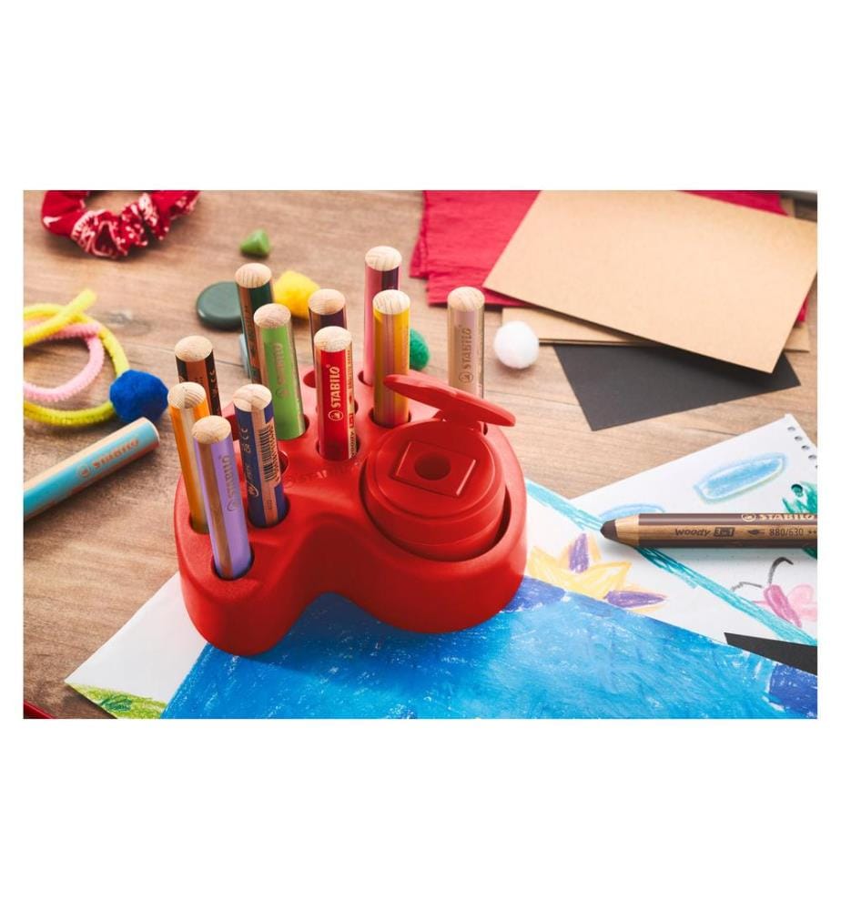 STABILO - Crayons de couleur woody 3 en 1 15 pièces