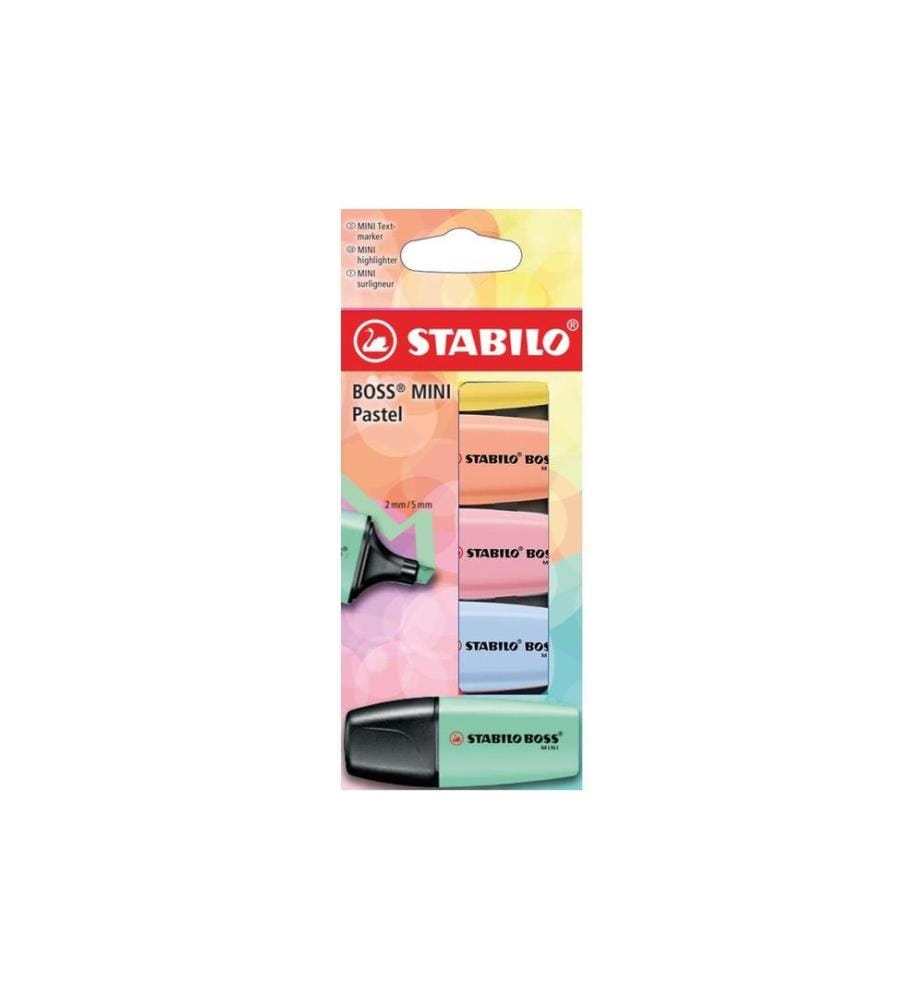 STABILO - Surligneur Boss Mini Pastel Étui de 5 pièces