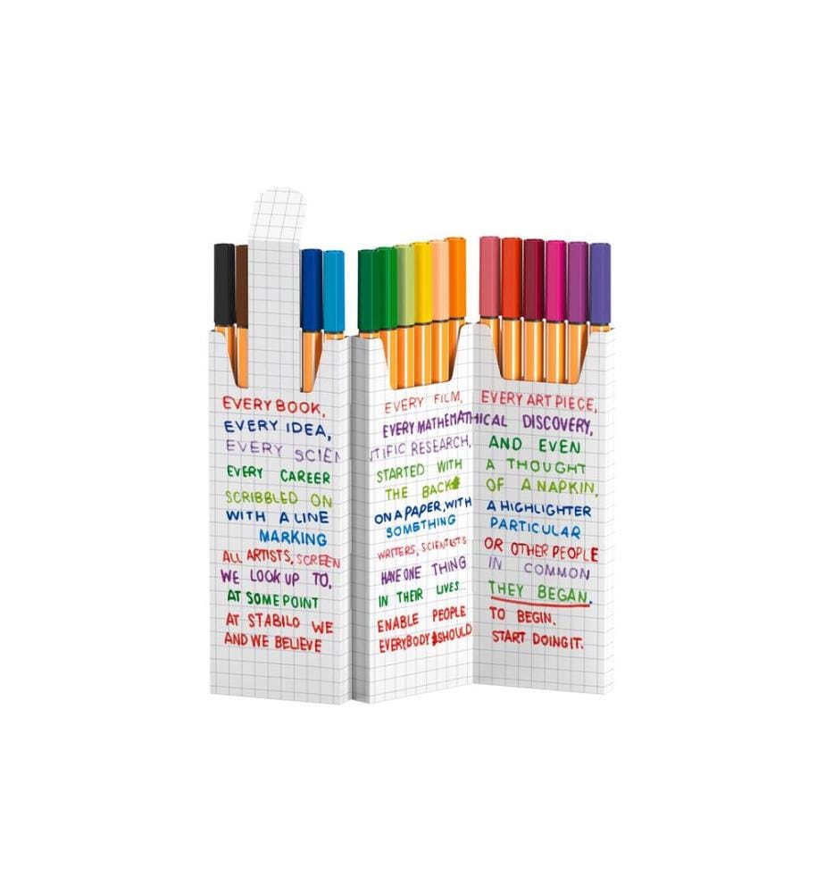 STABILO - Crayon feutre point 88 zig zag étui de 18 piéce