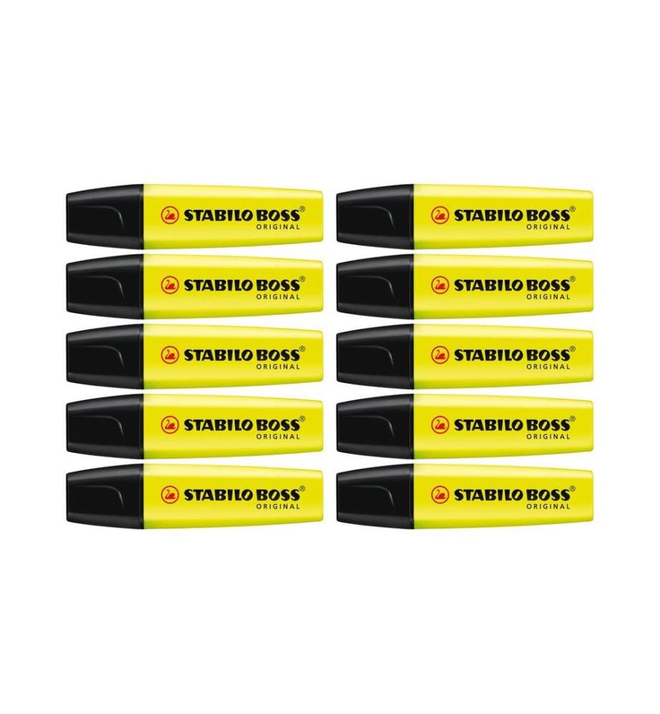 STABILO - Surligneur Boss Original 10 pièces, jaune