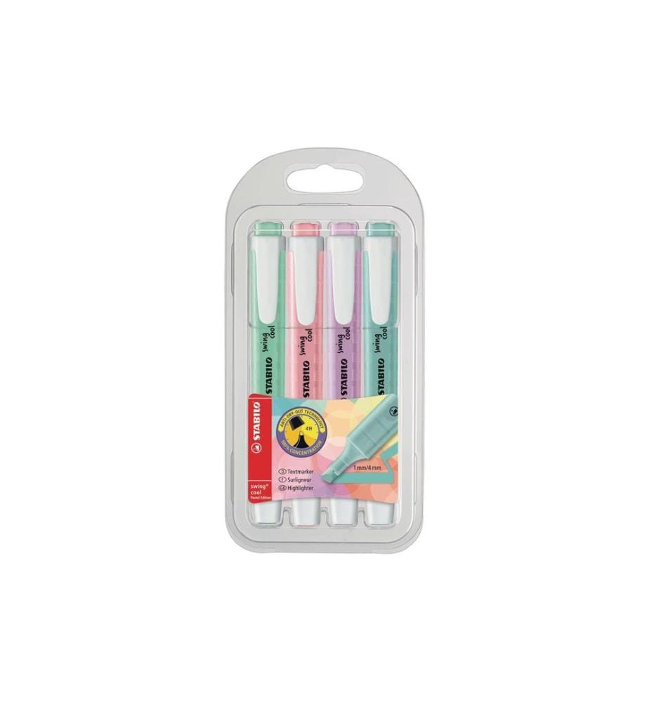 STABILO - Surligneur Swing Cool Pastell 4 pièces