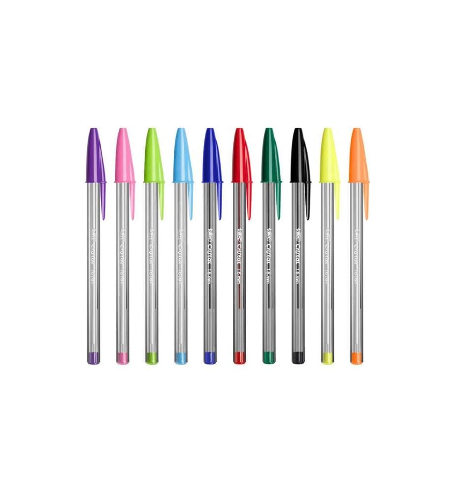 BIC - Stylo bille Cristal Set 0.3 mm, multicolore, 15 pièces