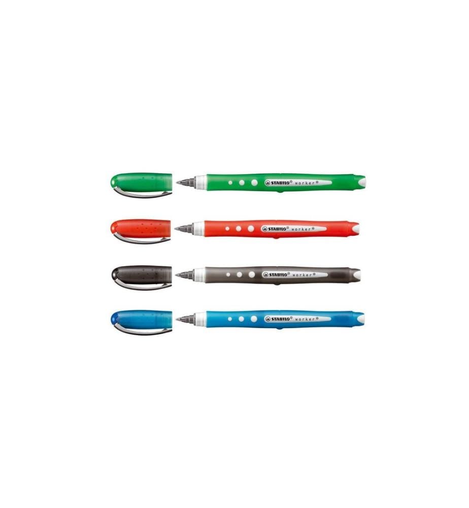 STABILO - Stylo à bille roulante worker colorful  Étui de 4