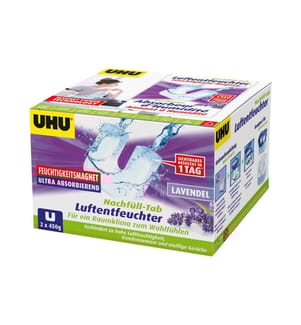 UHU - Entfeuchter Lavendel Nachfüll-Tab 450 g, 2 Stück