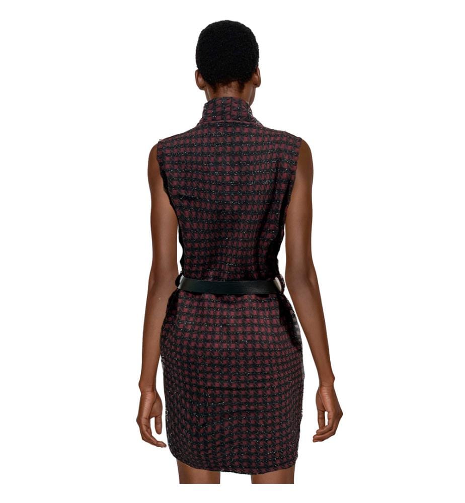 Robe imprimé pied de poule - Multicolore