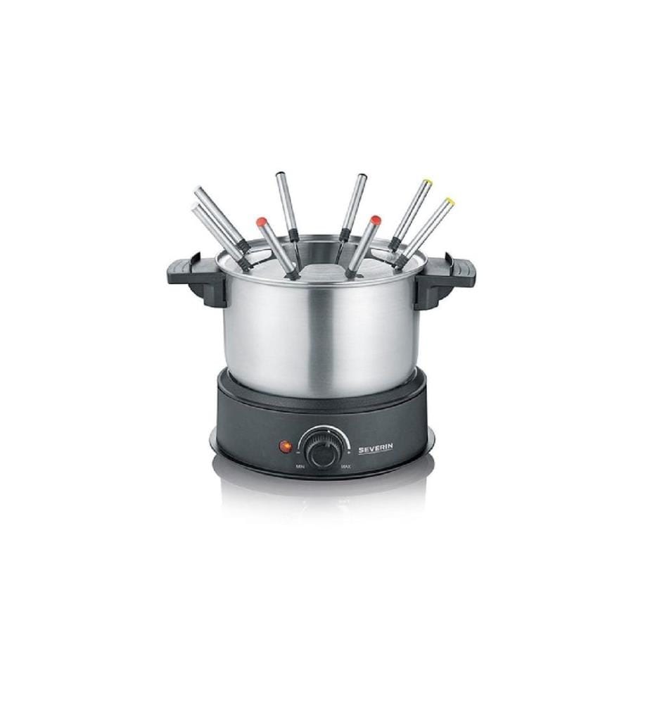 SEVERIN - Fondue-Set All-in-One 11 Teile, Schwarz/Silber