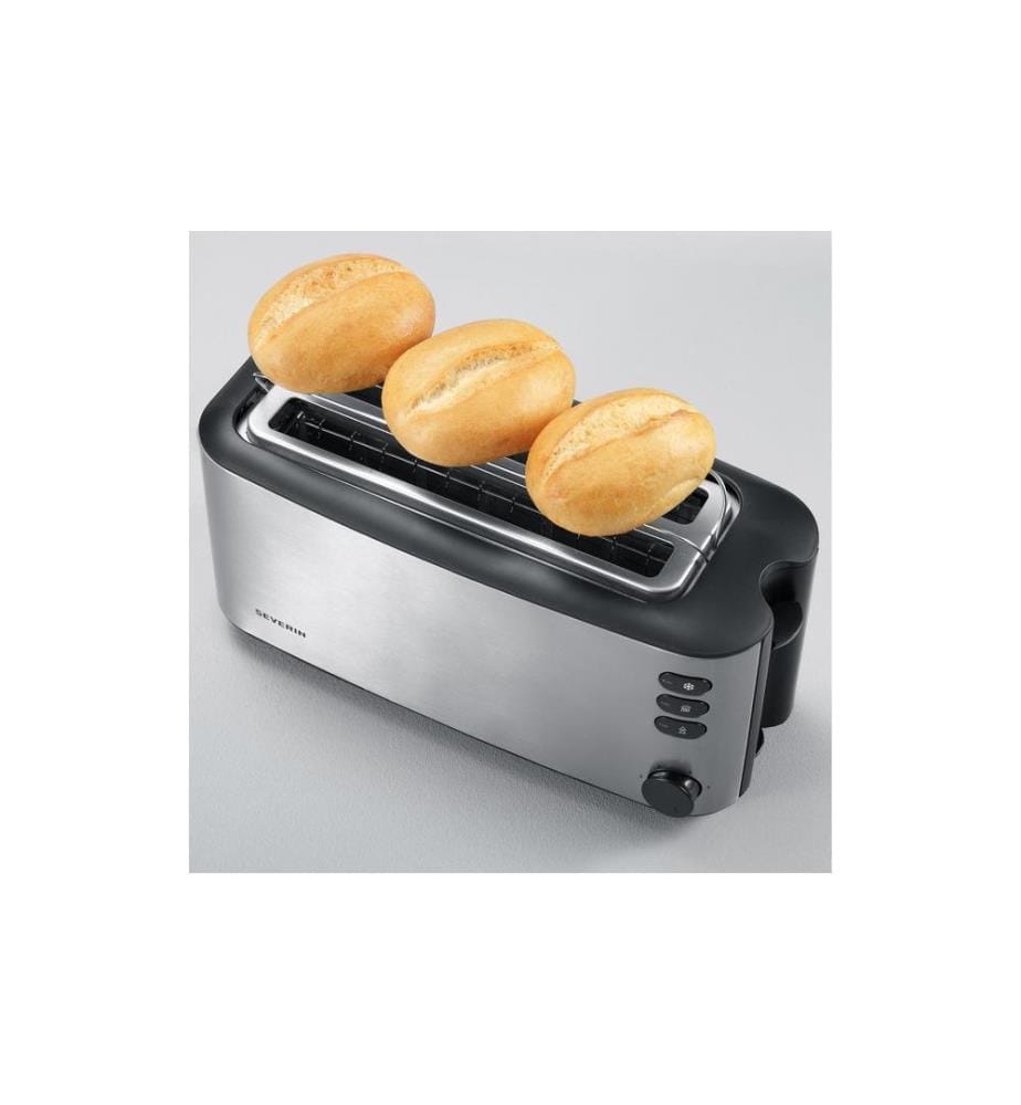 SEVERIN - Toaster Automatik-Langschlitz 2509 Schwarz/Silber