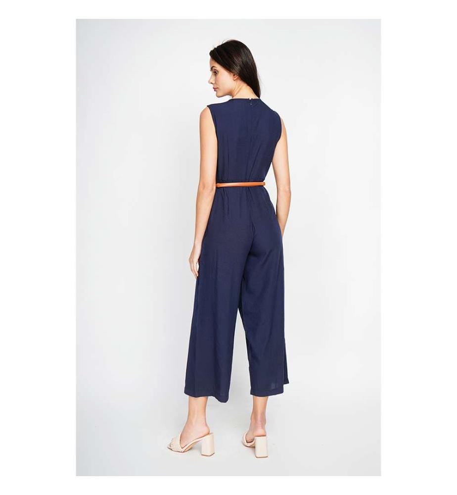 Crossover Trapez-Overall mit Seitentaschen - Blau-Marine