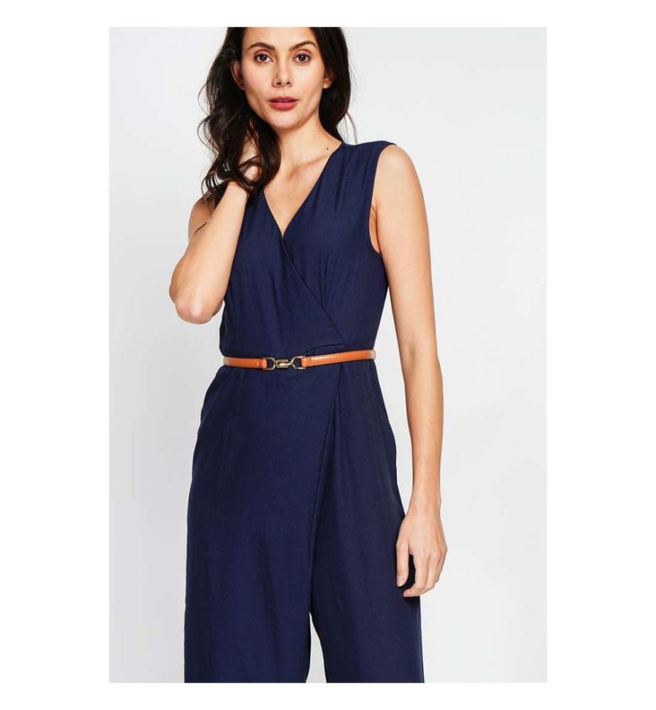 Crossover Trapez-Overall mit Seitentaschen - Blau-Marine
