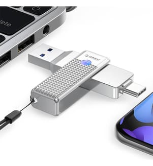 USB Key 128 GB 2-in-1 USB 3.0 Type C memory stick Metal UFSD, dual drive Go USB Type-C flash drive - Silver