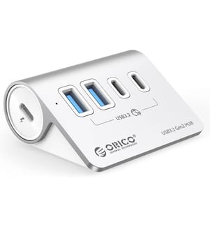 USB Hub 10Gbps with 4 USB A Ports - Silver