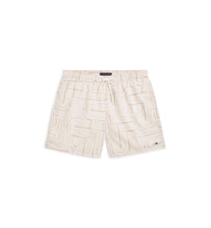 Badeshorts - Beige und Weiss