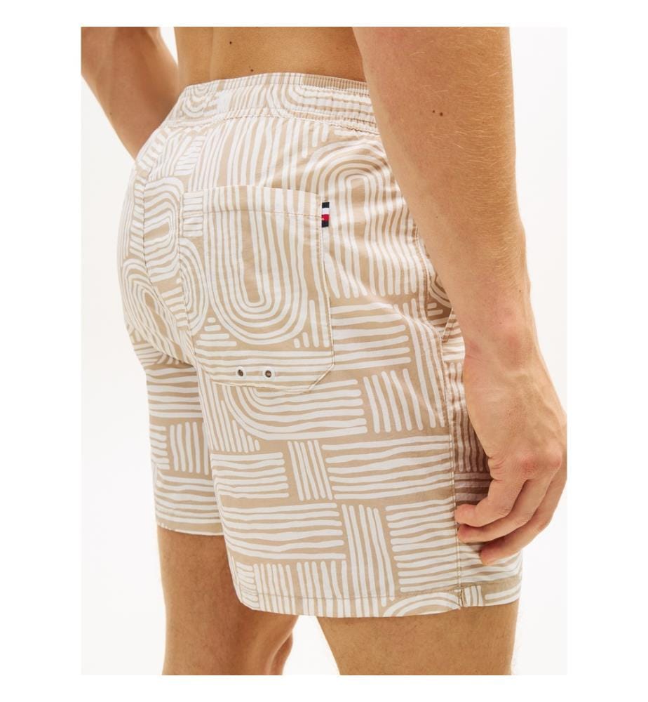 Badeshorts - Beige und Weiss