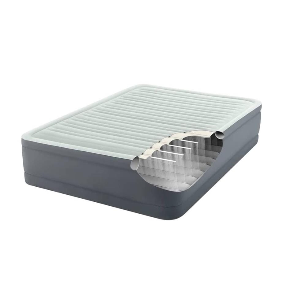 Lit Gonflable PremAire Queen Size 152 x 203 x 46 cm - Blanc et Gris