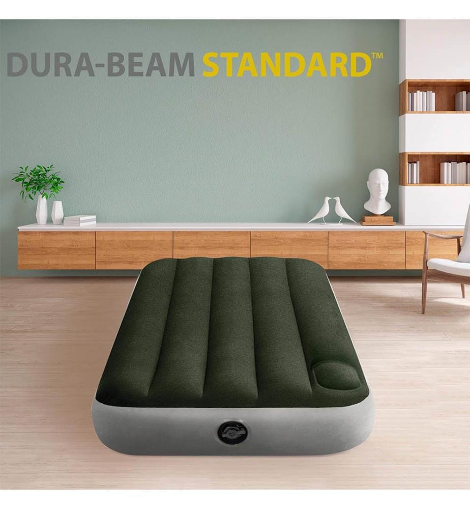 Matelas gonflable Downy gonfleur à pied 1 personne 1,91 x 0,76 x 0,25 m - Vert Foncé