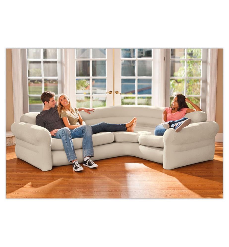 Canapé d'angle gonflable 257 x 203 x 76 cm - Beige
