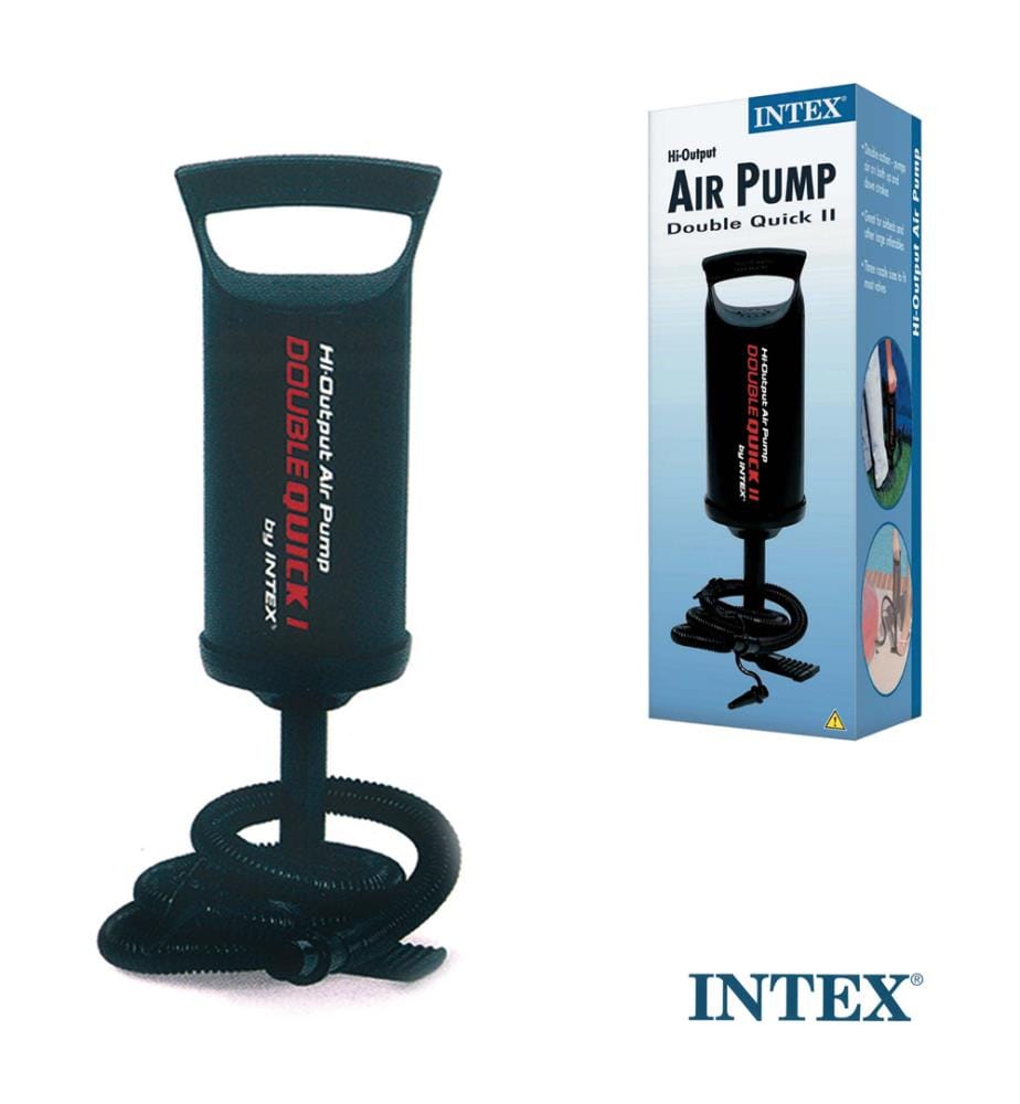 Pompe à air avec 3 embouts Double Quick 2 36 cm - Noir