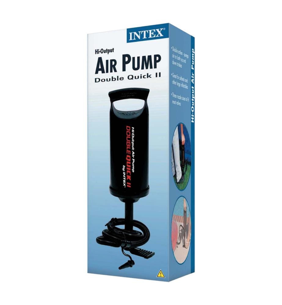 Pompe à air avec 3 embouts Double Quick 2 36 cm - Noir