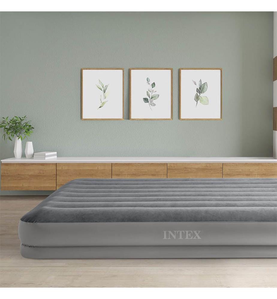 Matelas gonflable Prestige Mid Rise Flex Pump 2 personnes 2,03 x 1,52 x 0,30 m - Gris foncé