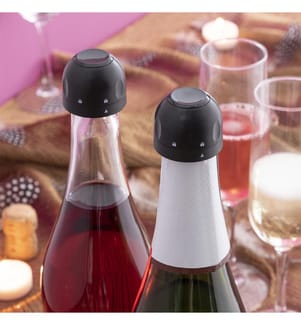 Set De Bouchons De Champagne Fizzave Pack De 2 Unités - Black