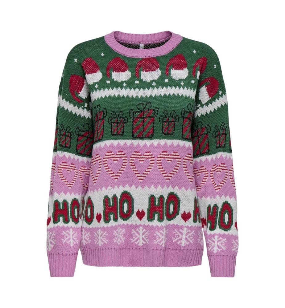 Pullover - Rosa fucsia W verde