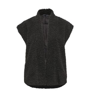 Ärmellose Weste im Teddy-Look – Schokoladenbraun
