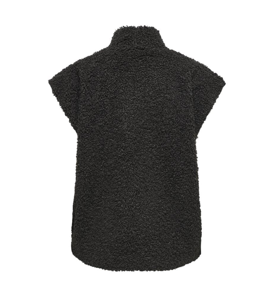 Ärmellose Weste im Teddy-Look – Schokoladenbraun